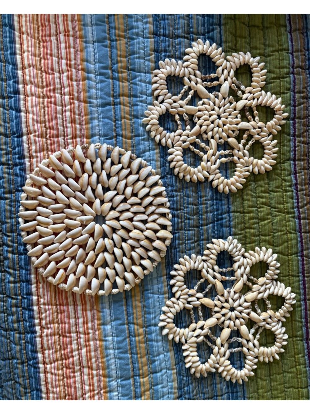 Handcrafted Seashell Trivets Decorative Decor Set Of 3 Cottagecore Beach Boho